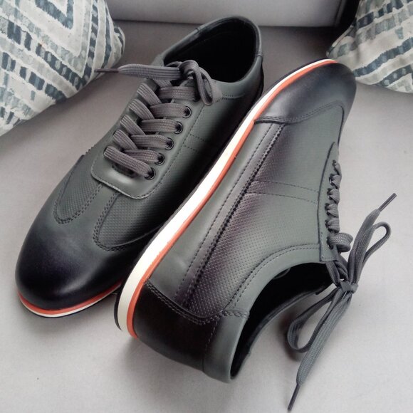 Nielsen and Christiansen grey/black leather sneakers sz 43 sz 9.5-10 - Picture 2 of 13